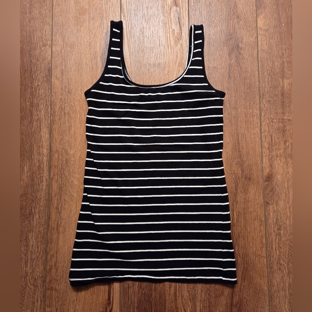 Maurices Black and White Striped Women's Tank Top